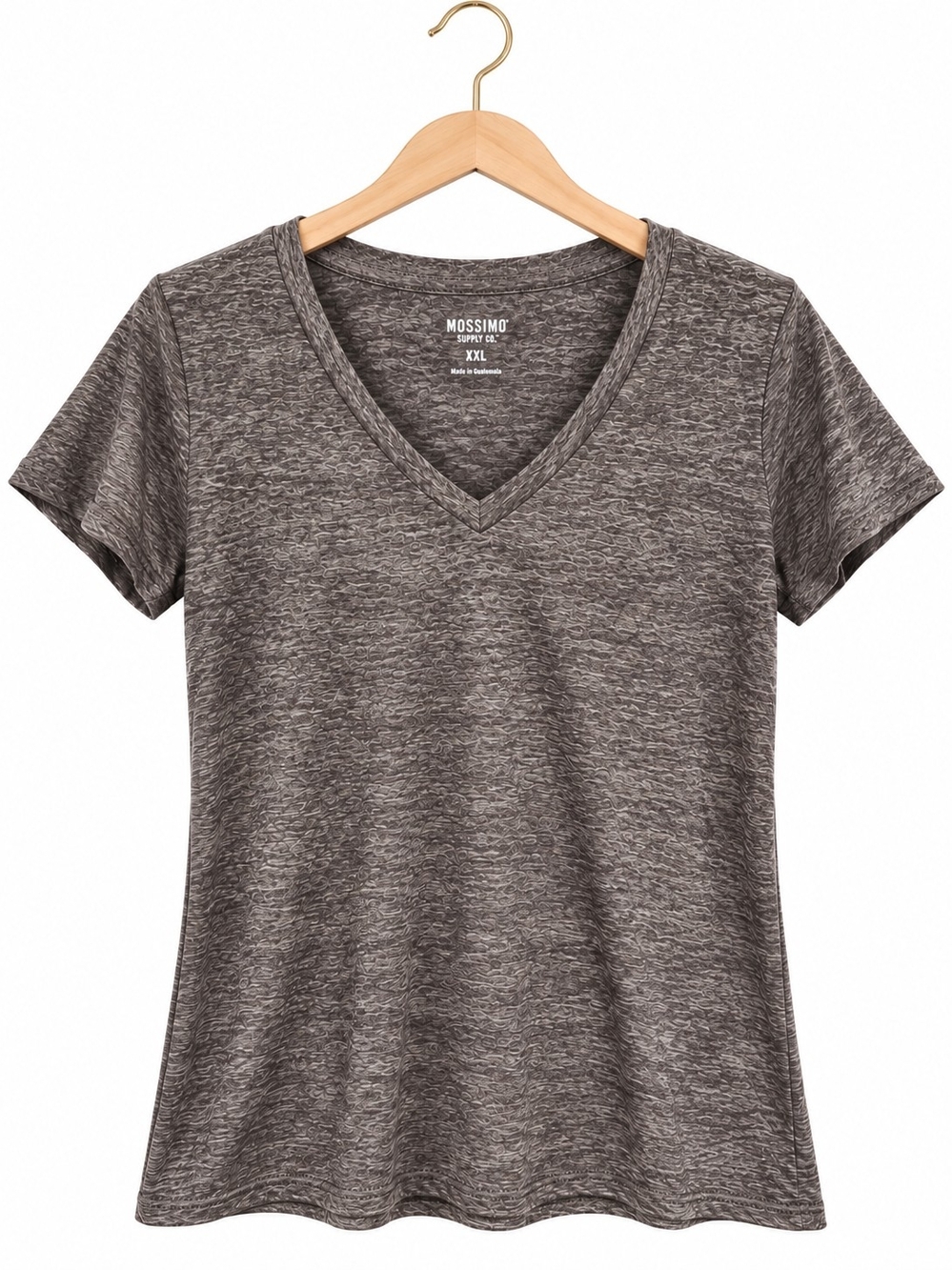 Mossimo Supply Co Women’s XXL Gray Marled V-Neck Short Sleeve T-Shirt